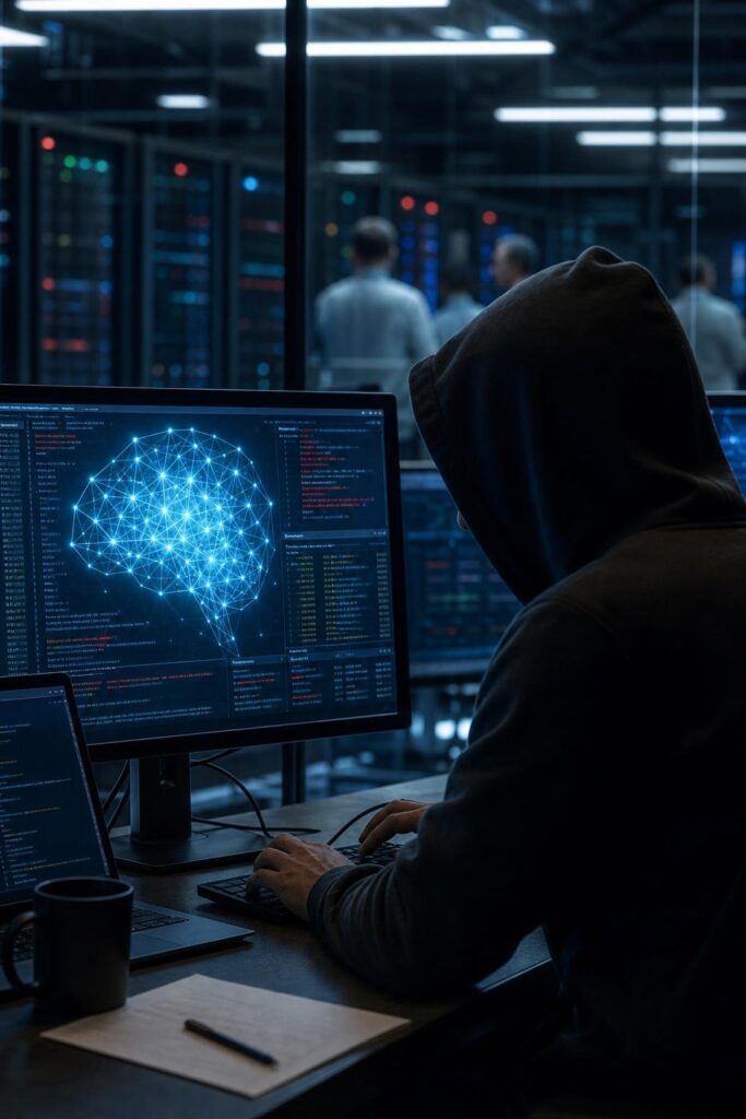 Illustration of AI Models Hacking Real Systems During Safety Tests: What Happened at OpenAI, Anthropic and Meta
