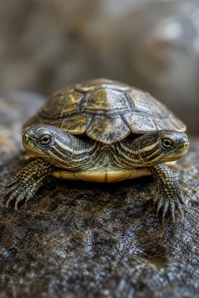 Illustration of Two-Headed Turtles Explained: What Causes Bicephaly and Can These Rare Animals Survive?